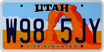 UT license plate W985JY