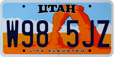 UT license plate W985JZ