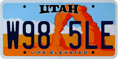 UT license plate W985LE