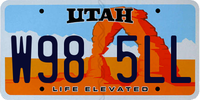 UT license plate W985LL