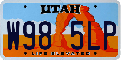 UT license plate W985LP
