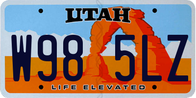 UT license plate W985LZ
