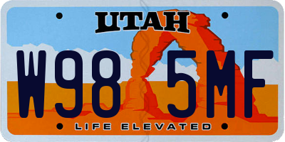 UT license plate W985MF