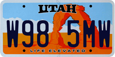 UT license plate W985MW