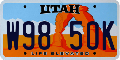 UT license plate W985OK