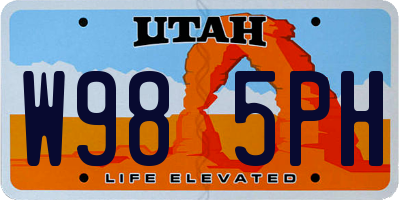 UT license plate W985PH
