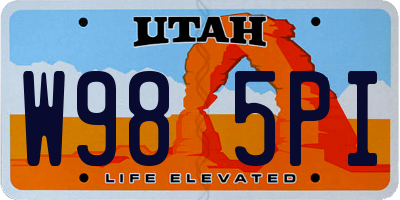 UT license plate W985PI