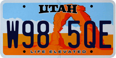 UT license plate W985QE
