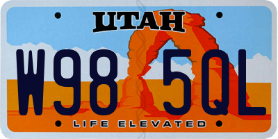 UT license plate W985QL