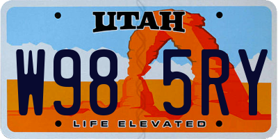 UT license plate W985RY