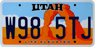 UT license plate W985TJ
