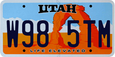 UT license plate W985TM