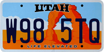 UT license plate W985TQ