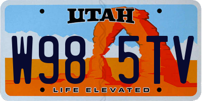 UT license plate W985TV