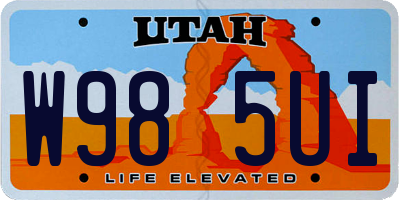 UT license plate W985UI