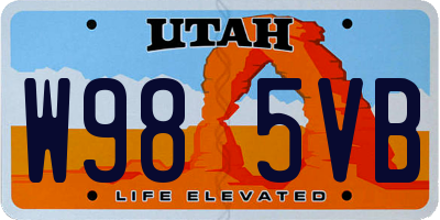 UT license plate W985VB