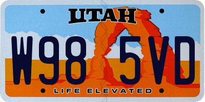 UT license plate W985VD