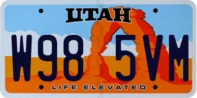 UT license plate W985VM