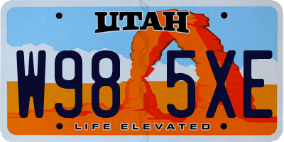 UT license plate W985XE