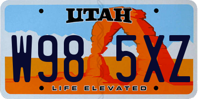 UT license plate W985XZ