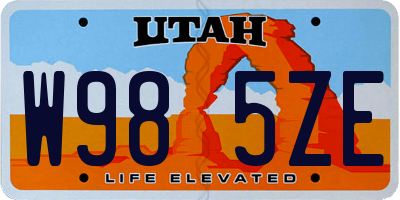 UT license plate W985ZE