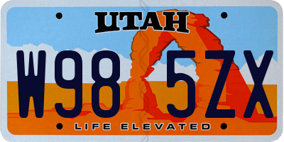 UT license plate W985ZX
