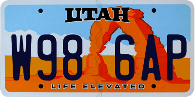 UT license plate W986AP