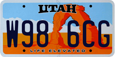 UT license plate W986CG