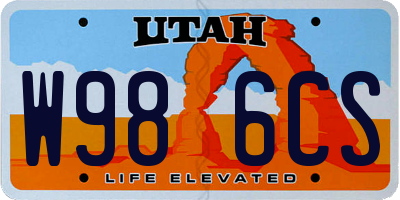 UT license plate W986CS
