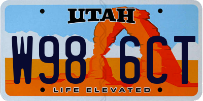 UT license plate W986CT