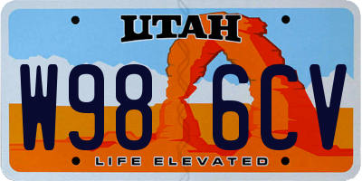 UT license plate W986CV