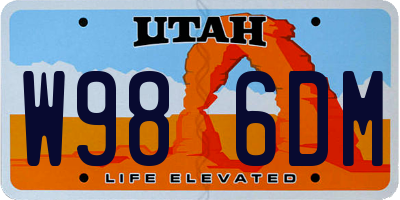 UT license plate W986DM