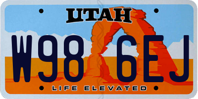 UT license plate W986EJ
