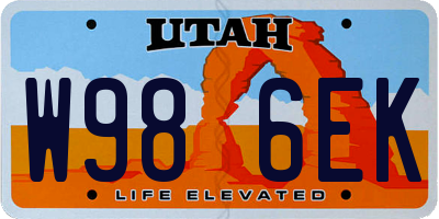 UT license plate W986EK