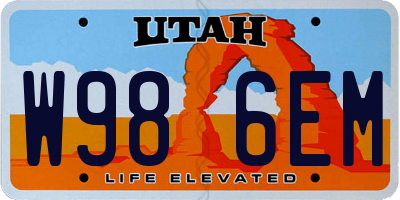 UT license plate W986EM