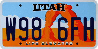 UT license plate W986FH