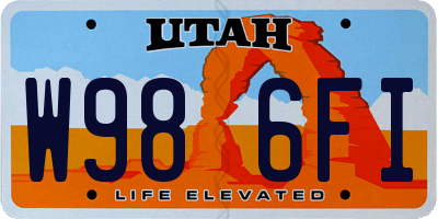 UT license plate W986FI