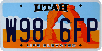 UT license plate W986FP