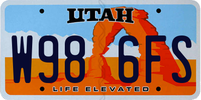 UT license plate W986FS