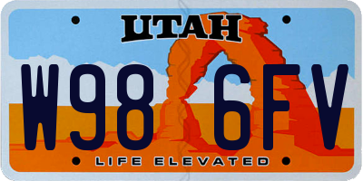 UT license plate W986FV