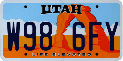 UT license plate W986FY