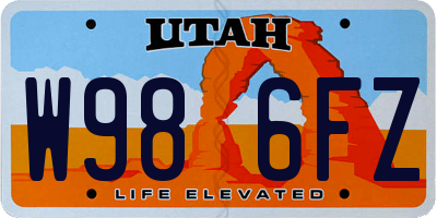 UT license plate W986FZ