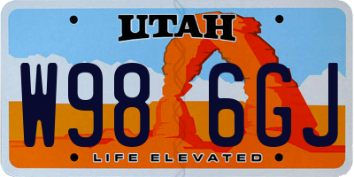 UT license plate W986GJ