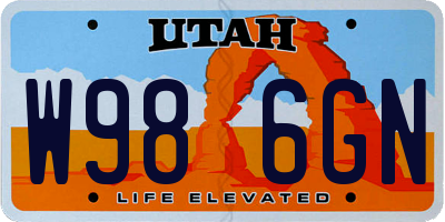 UT license plate W986GN