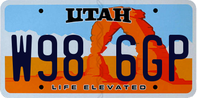 UT license plate W986GP