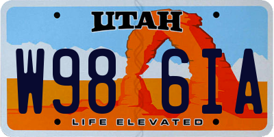 UT license plate W986IA