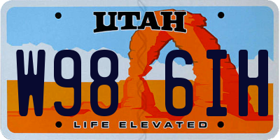 UT license plate W986IH