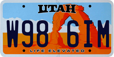 UT license plate W986IM