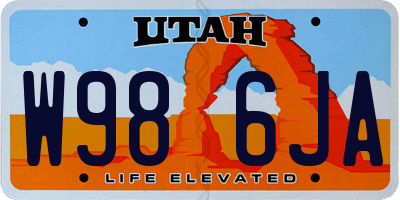 UT license plate W986JA