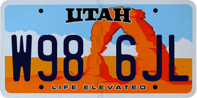 UT license plate W986JL